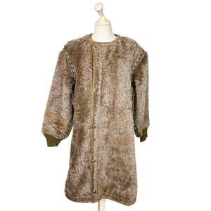 Vintage Pile Liner Patterned Trim Jacket Brown Men's 36‎
